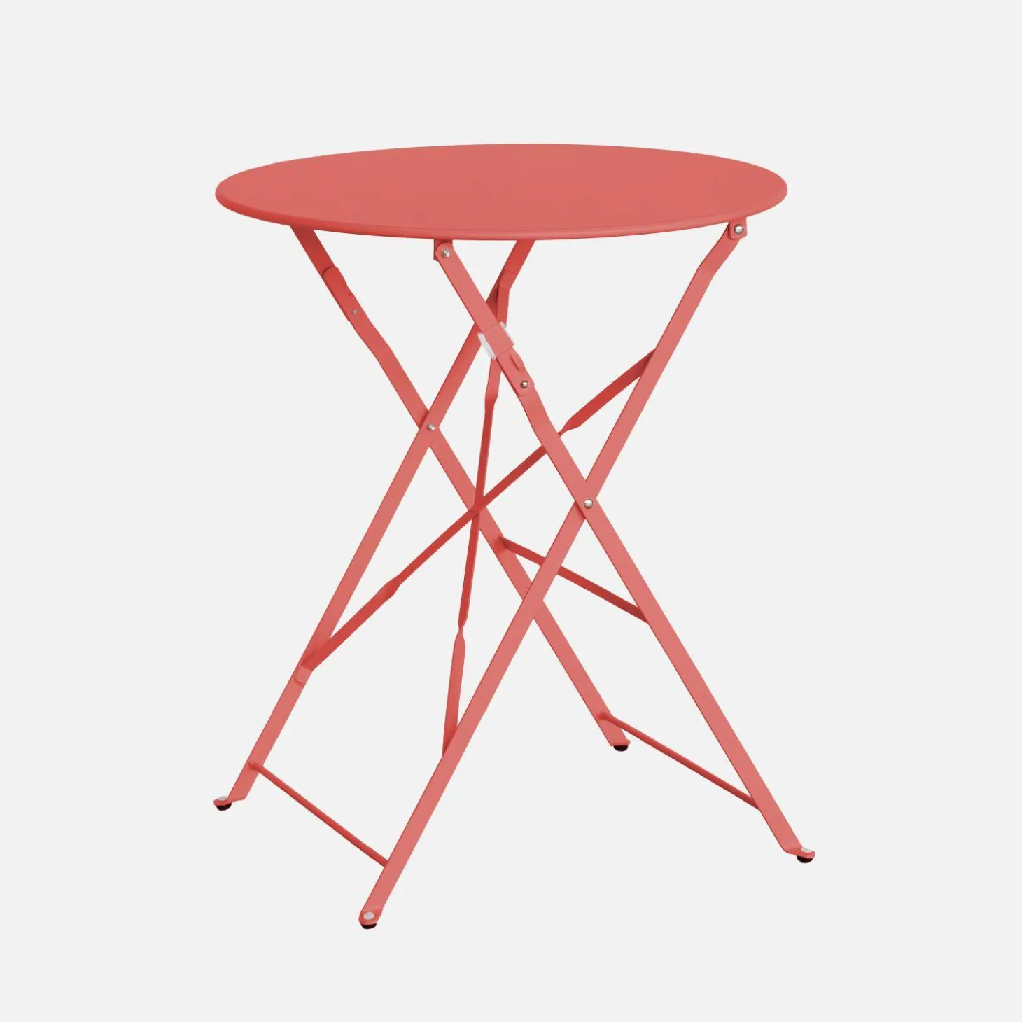 Klappbarer Bistro-Gartentisch aus Stahl Ø 60 cm, 2 Personen