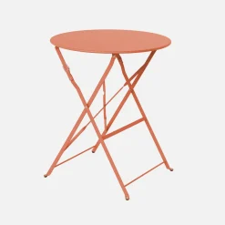 Klappbarer Bistro-Gartentisch aus Stahl Ø 60 cm, 2 Personen