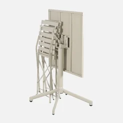 Klappbarer Bistro-Gartentisch aus Stahl + 2 Stühle