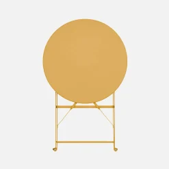 Klappbarer Bistro-Gartentisch aus Stahl + 2 Stühlen