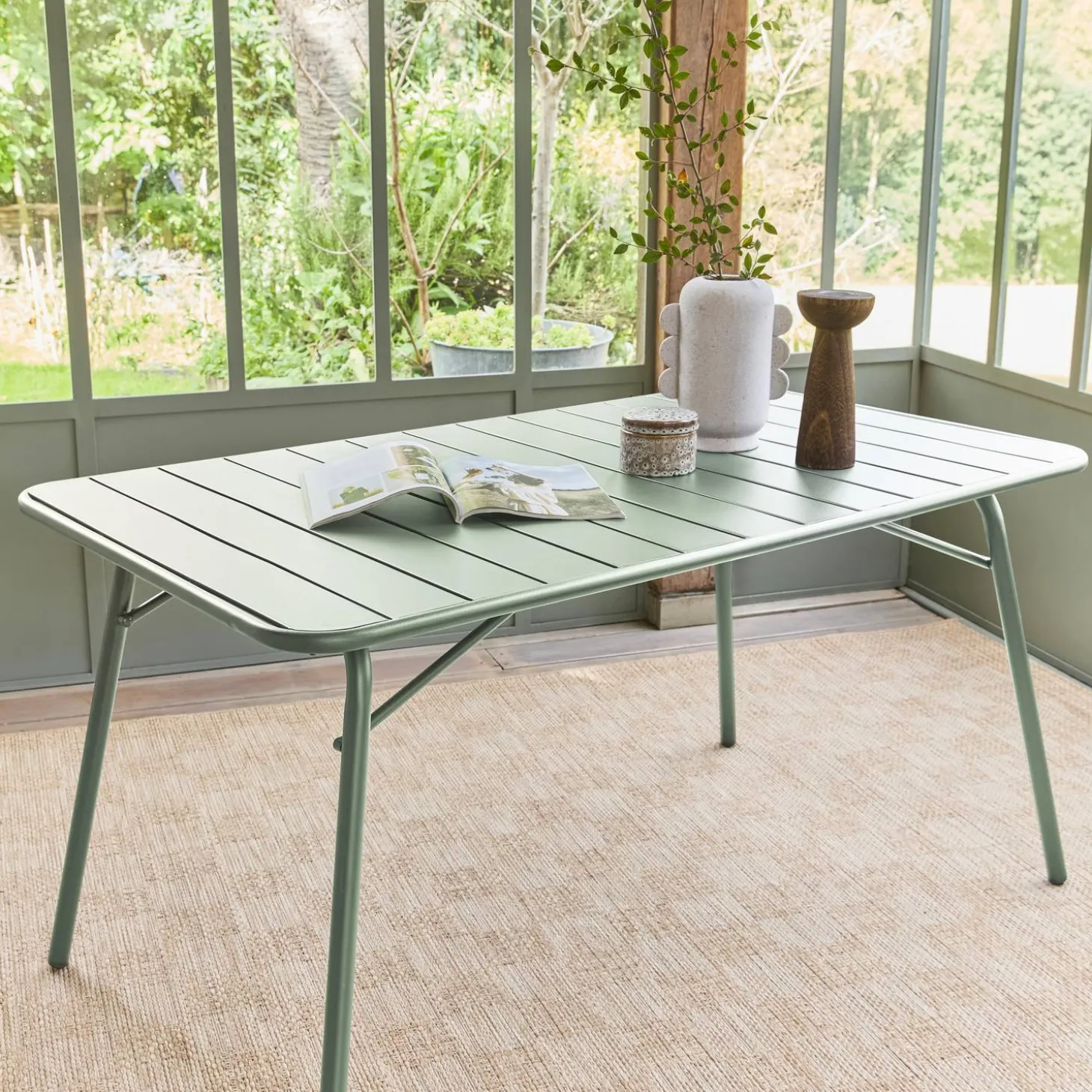 Klappbarer Gartentisch aus Stahl für 6 Personen