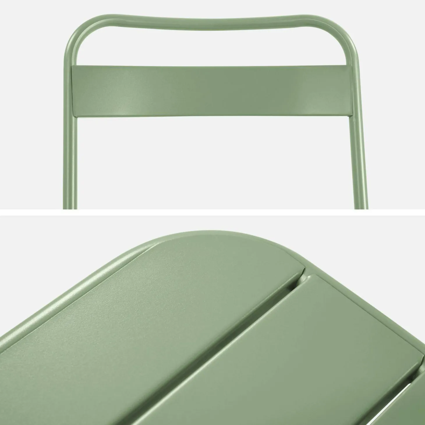 Klappbarer Gartentisch aus Stahl + 6 Stühle