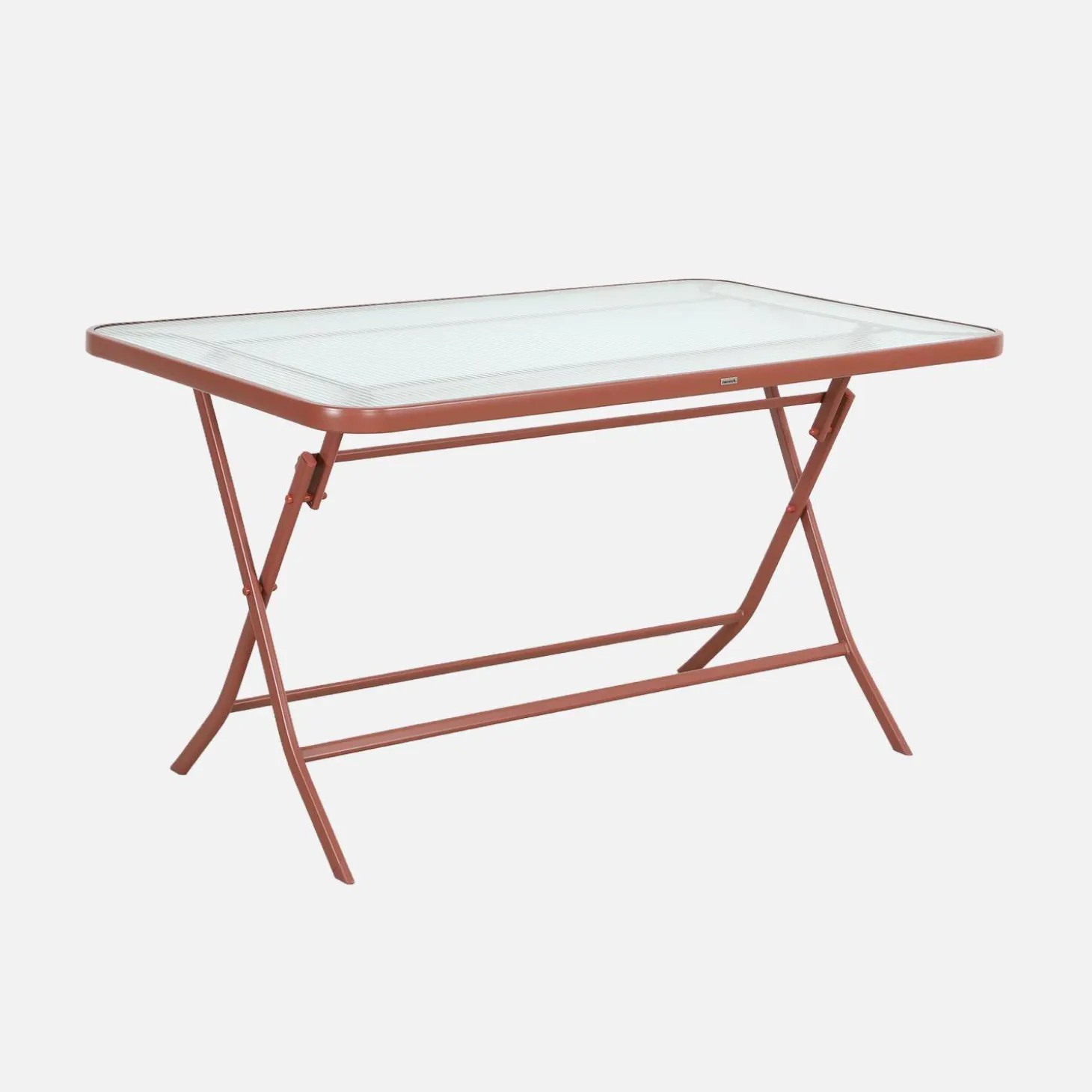 Klappbarer Gartentisch aus Stahl + 4 Stühle