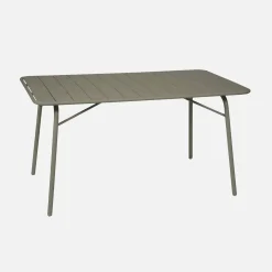 Klappbarer Gartentisch aus Stahl + 6 Stühle