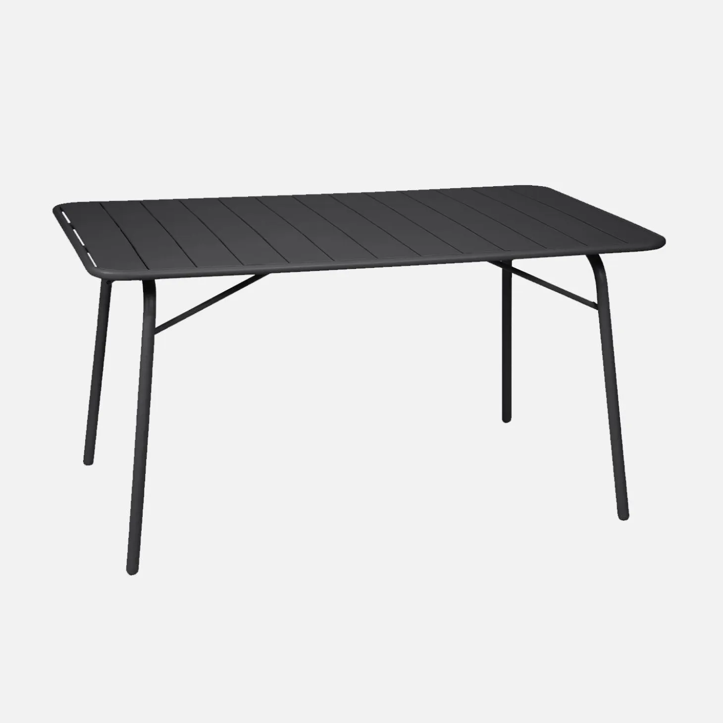 Klappbarer Gartentisch aus Stahl + 6 Stühle