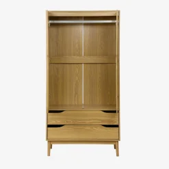 Kleiderschrank im Vintage-Stil mit Holzdekor, 2 Türen