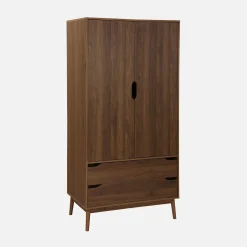 Kleiderschrank im Vintage-Stil mit Holzdekor, 2 Türen