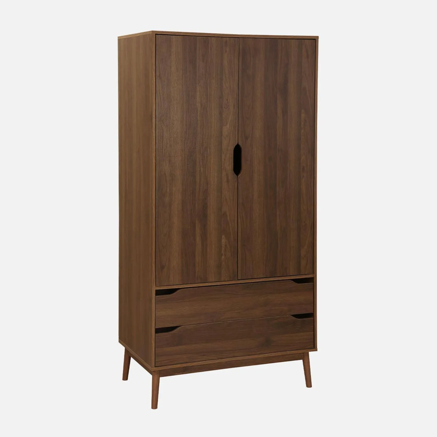 Kleiderschrank im Vintage-Stil mit Holzdekor, 2 Türen