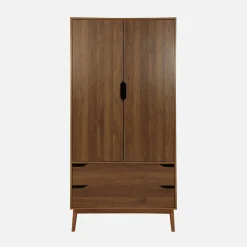 Kleiderschrank im Vintage-Stil mit Holzdekor, 2 Türen