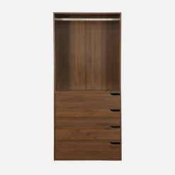 Kleiderschrankmodul Holzdekor 4 Schubladen 1 Kleiderschrank