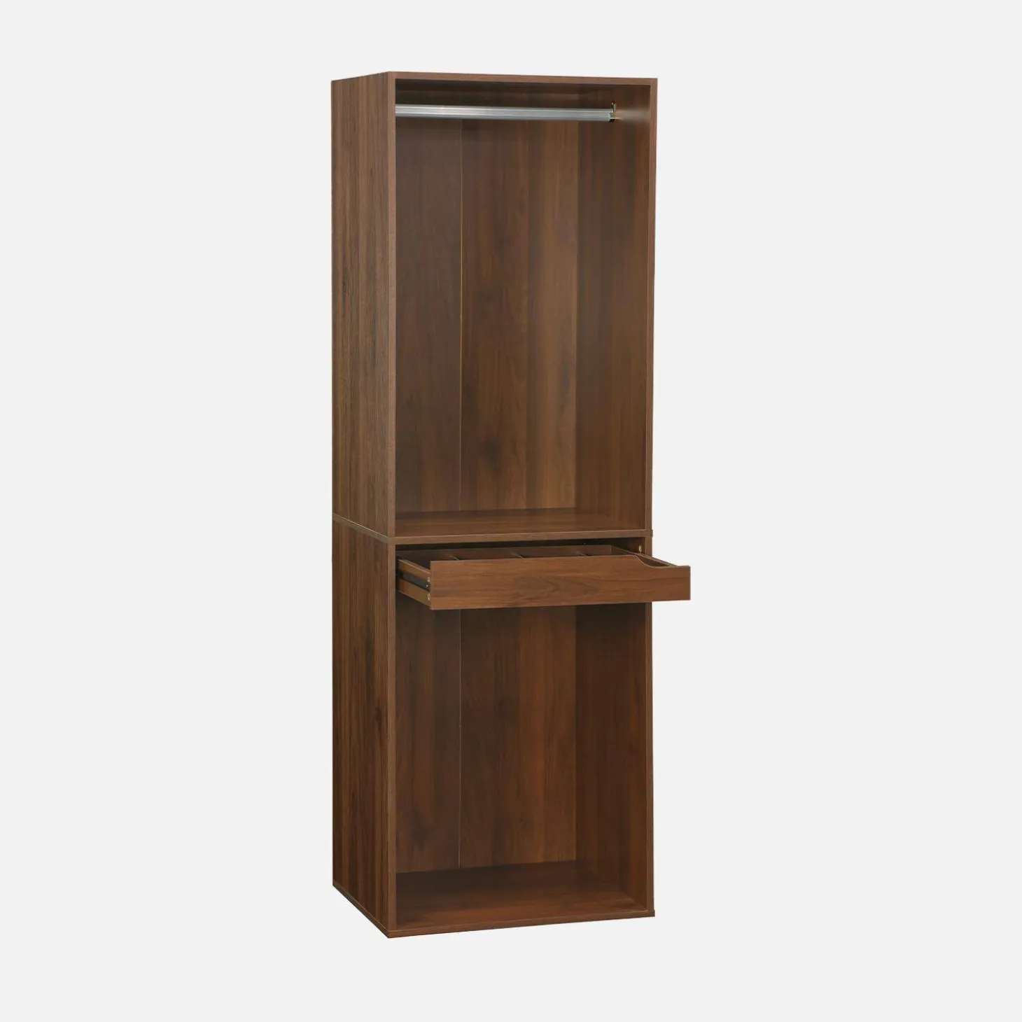 Kleiderschrankmodul mit Kleiderstange und Hosenhalter, Laminatplatten
