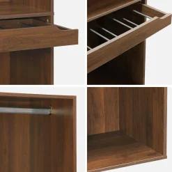 Kleiderschrankmodul mit Kleiderstange und Hosenhalter, Laminatplatten