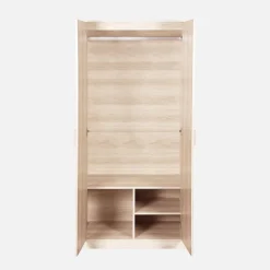Kleiderschrank, zwei Türen, Kleiderstange und Stauräume