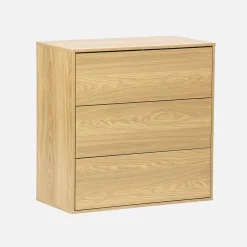 Kommode Aufbewahrungsmodul mit Holzdekor 3 Schubladen