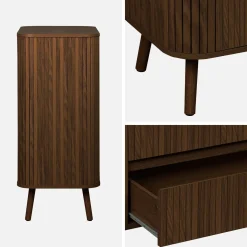 Kommode geriffeltes Holzdekor 4 Schubladen
