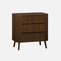 Kommode mit geriffeltem Holzkdekor 3 Schubladen