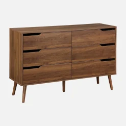 Kommode mit Holzdekor, 6 Schubladen
