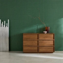 Kommode mit Holzlook und 6 Schubladen