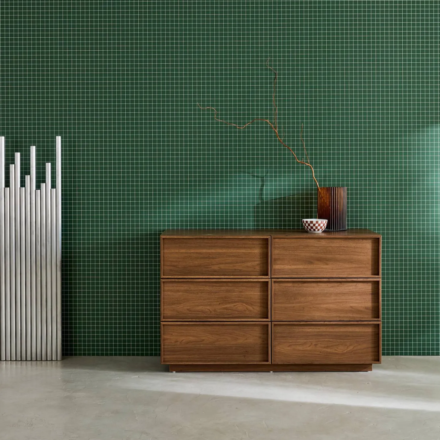 Kommode mit Holzlook und 6 Schubladen