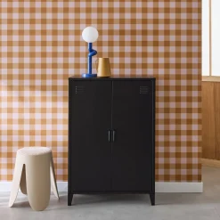Kommode/Schrank im industriellen Stil aus Metall mit 2 Türen