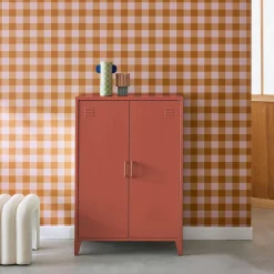 Kommode/Schrank im industriellen Stil aus Metall mit 2 Türen