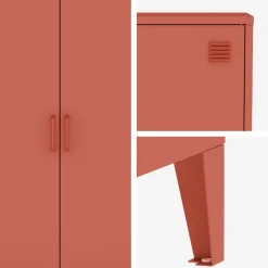 Kommode/Schrank im industriellen Stil aus Metall mit 2 Türen