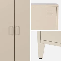 Kommode/Schrank im industriellen Stil aus Metall mit 2 Türen