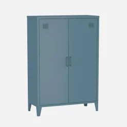 Kommode/Schrank im industriellen Stil aus Metall mit 2 Türen
