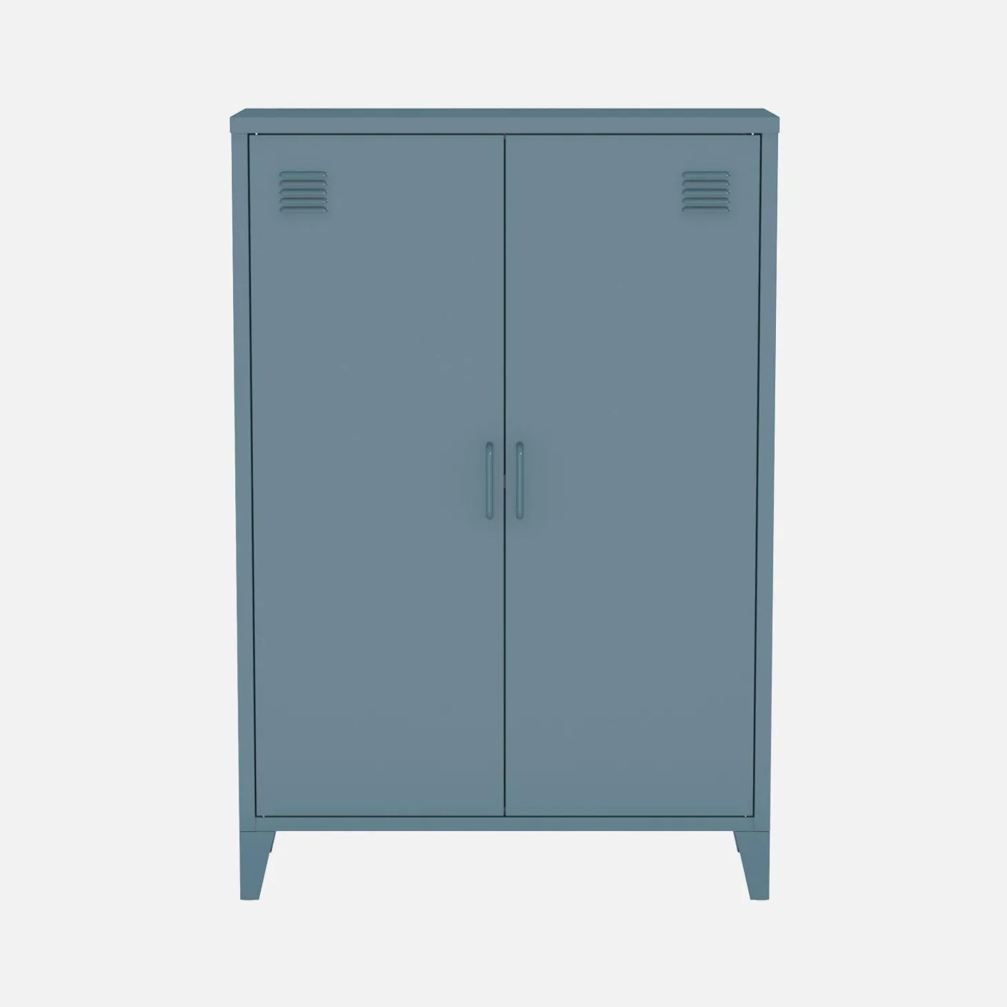 Kommode/Schrank im industriellen Stil aus Metall mit 2 Türen