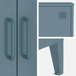Kommode/Schrank im industriellen Stil aus Metall mit 2 Türen