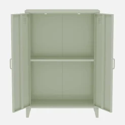 Kommode/Schrank im industriellen Stil aus Metall mit 2 Türen