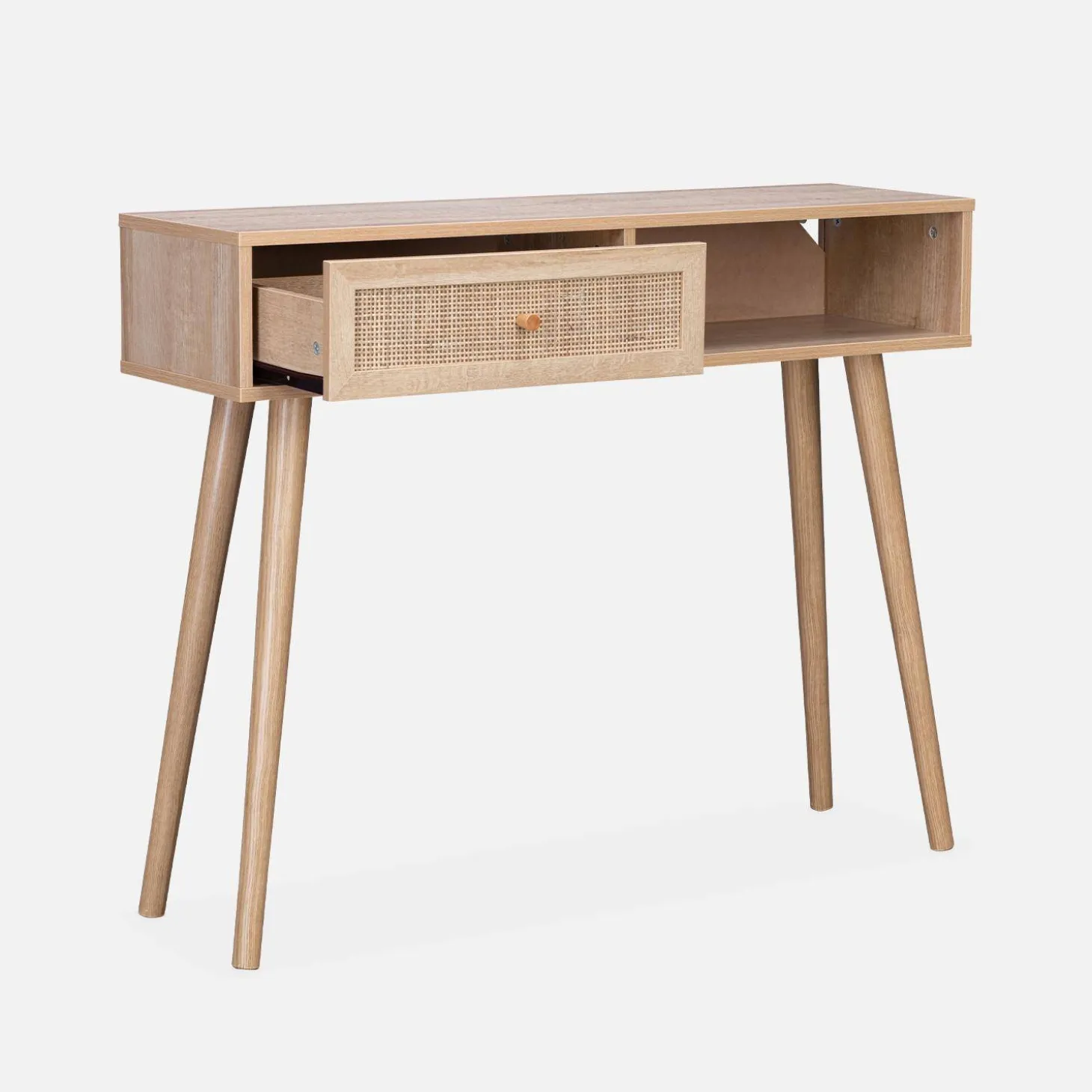Konsolentisch mit Rattangeflecht 100x29x81cm
