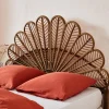 Kopfteil aus dunklem Rattan