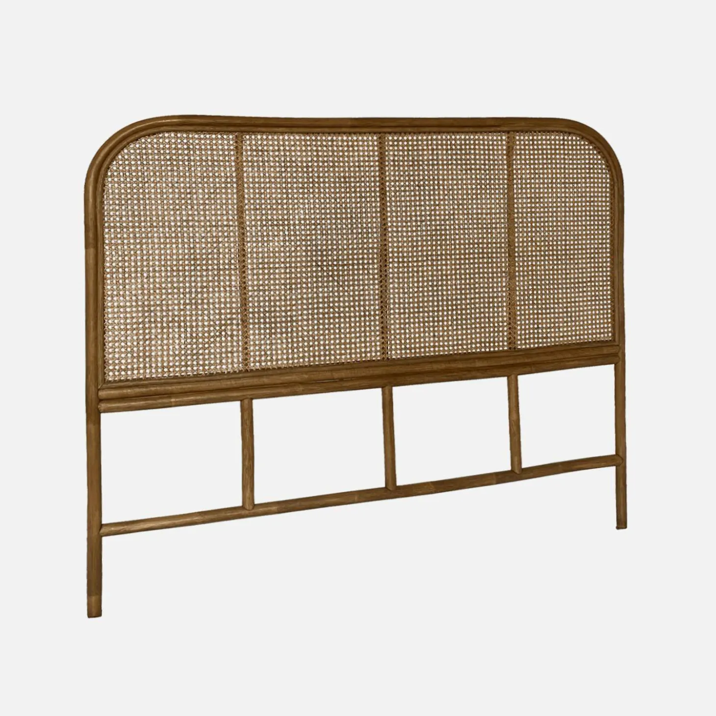 Kopfteil aus dunklem Rattan und Rattan-Geflecht