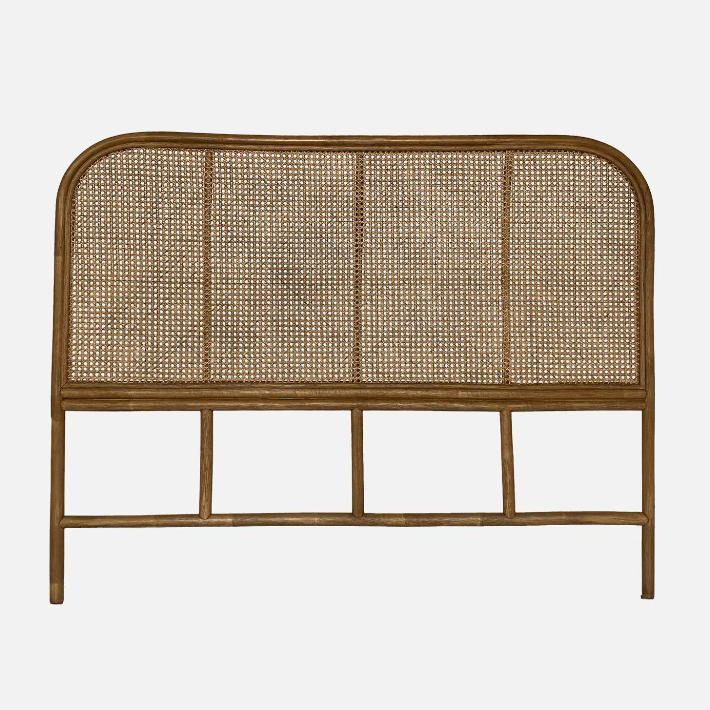 Kopfteil aus dunklem Rattan und Rattan-Geflecht