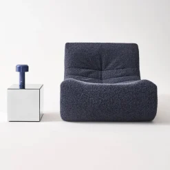 Kubischer Tisch mit Spiegelglas, Sofaende, Beistelltisch, 30 cm