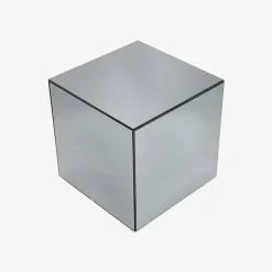 Kubischer Tisch mit Spiegelglas, Sofaende, Beistelltisch, 30 cm