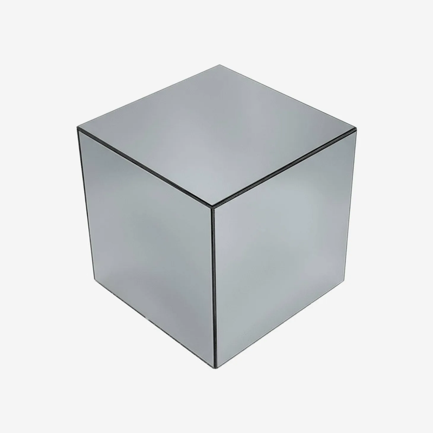 Kubischer Tisch mit Spiegelglas, Sofaende, Beistelltisch, 30 cm