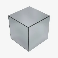 Kubischer Tisch mit Spiegelglas, Sofaende, Beistelltisch, 35 cm