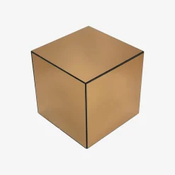 Kubischer Tisch mit Spiegelglas, Sofaende, Beistelltisch, 30 cm