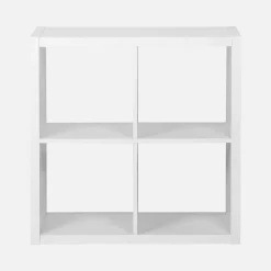 Kubisches Bücherregal Holz-Optik 2 Ebenen 4 Stauräume