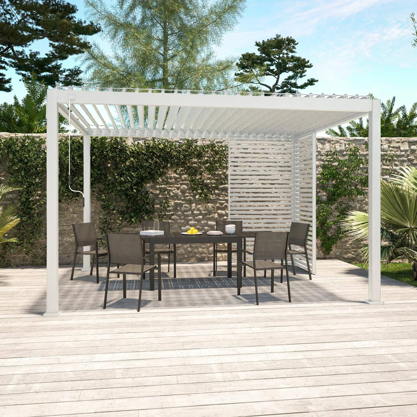 Lamellenwand 130cm für Pergola Triomphe 3x4m