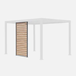 Lamellenwand 130cm für Pergola Triomphe 3x4m Aluminium Holzoptik