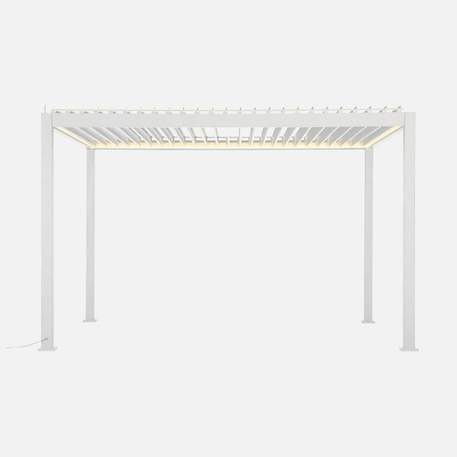 LED Pergola mit motorisiertem Lamellendach Triomphe 3x4m + Markise 3m + Markise 4m