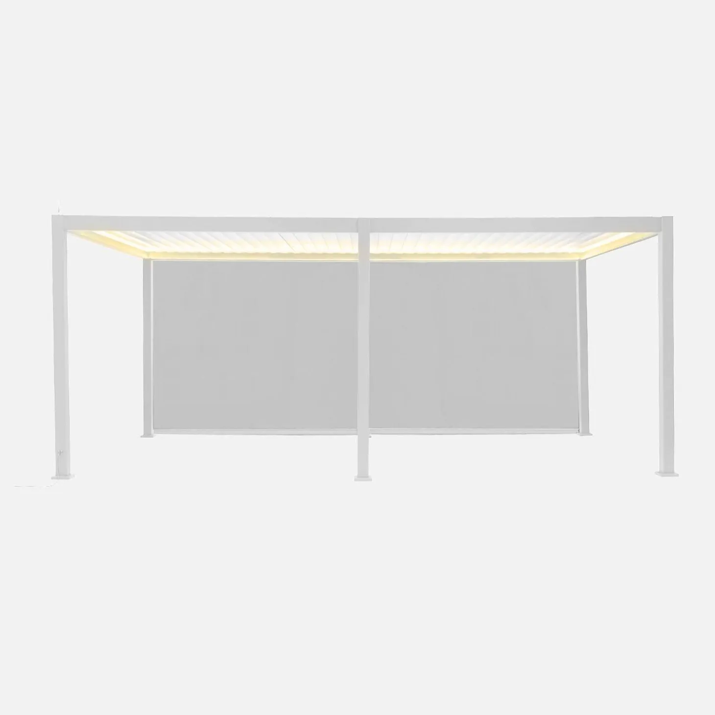 LED Pergola mit motorisiertem Lamellendach Triomphe 3x6m + 2 Markisen 3m