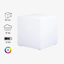 LED Würfel Lampe 40cm - 16 Farben Wasserabweisend