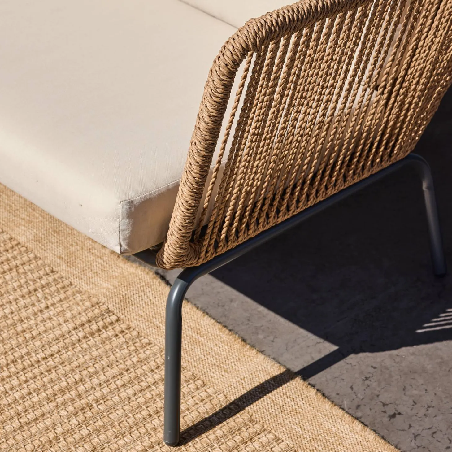 Lounge Gartenmöbelset, Kunststoffbespannung mit Rattanlook, 5 Personen