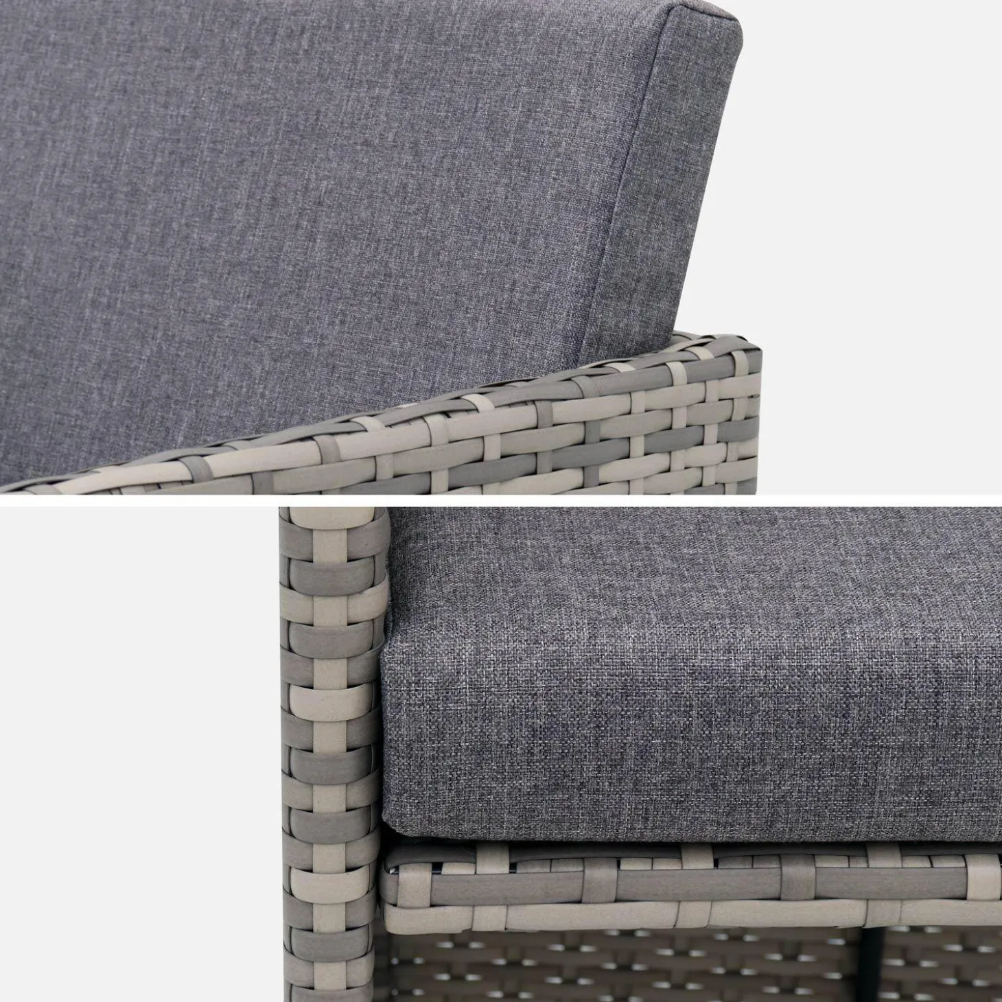 Lounge-Set aus Polyrattan 6-10 Sitzplätze + Schutzhülle dunkelgrau