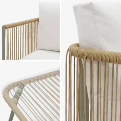 Loungeset aus verzinktem Stahl mit Kunststoffbespannung, 4 Sitzplätze