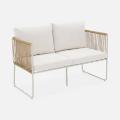 Loungeset aus verzinktem Stahl mit Kunststoffbespannung, 4 Sitzplätze